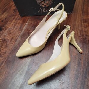 Vince Camuto Stefania Patent Leather Slingbacks Heels Sz 9M